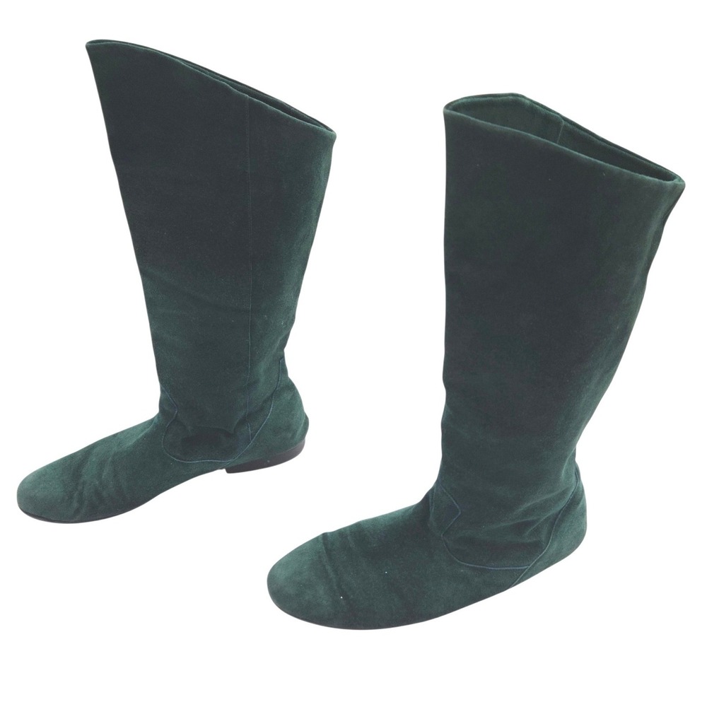 Jack Sprat Faux Suede Boots Women Slouch 8 Hunter Green Flat Pirate Ren Faire